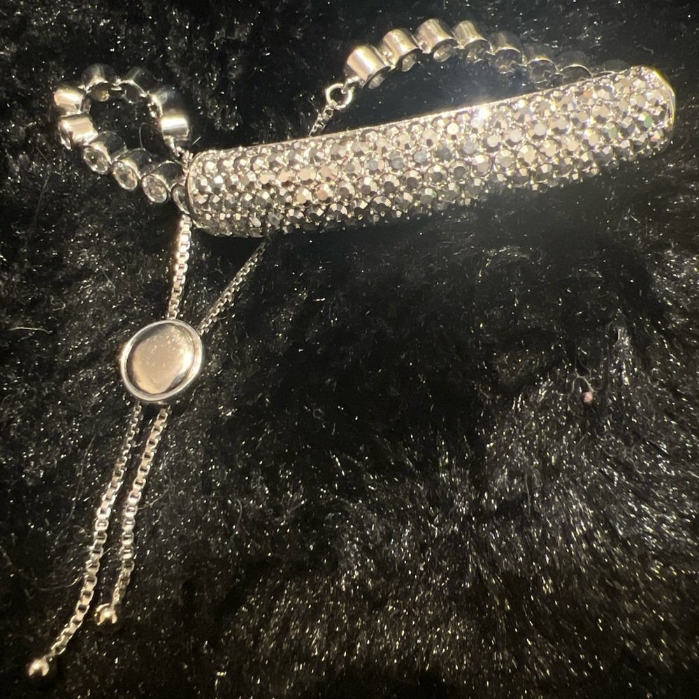 Joan Boyce bolo adjustable crystal rhinestone bracelet